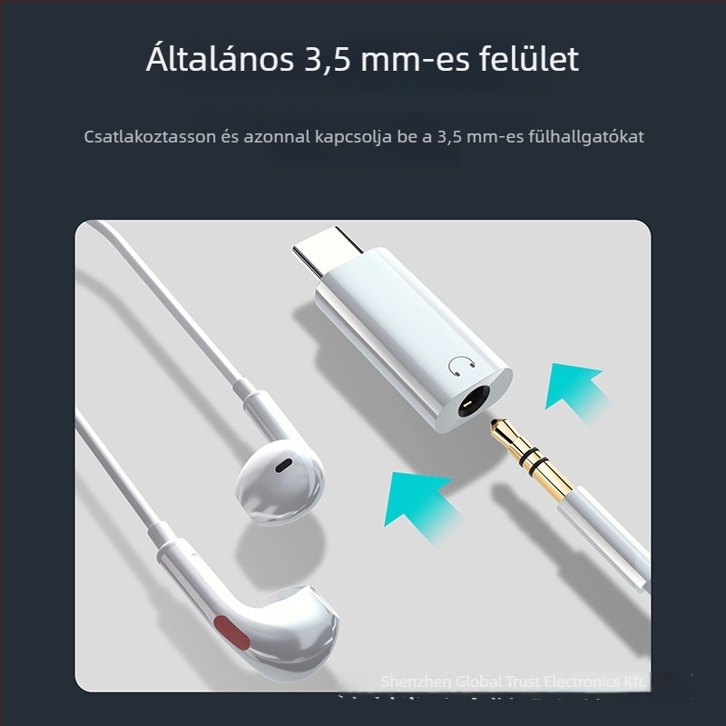 USB-C-től 3,5 mm fejhallgató adapter DAC-szal és töltési porttal