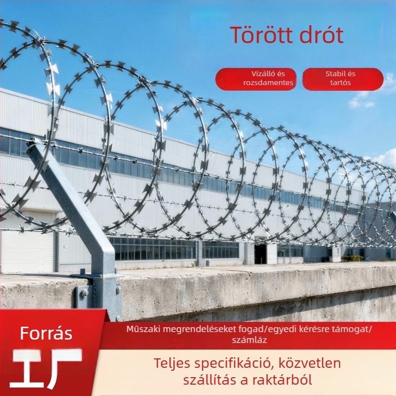 Galvanizált penge drót, egyrészes csavarodás, jobb kezes hajlítás, húzóerő 1000, lopás elleni