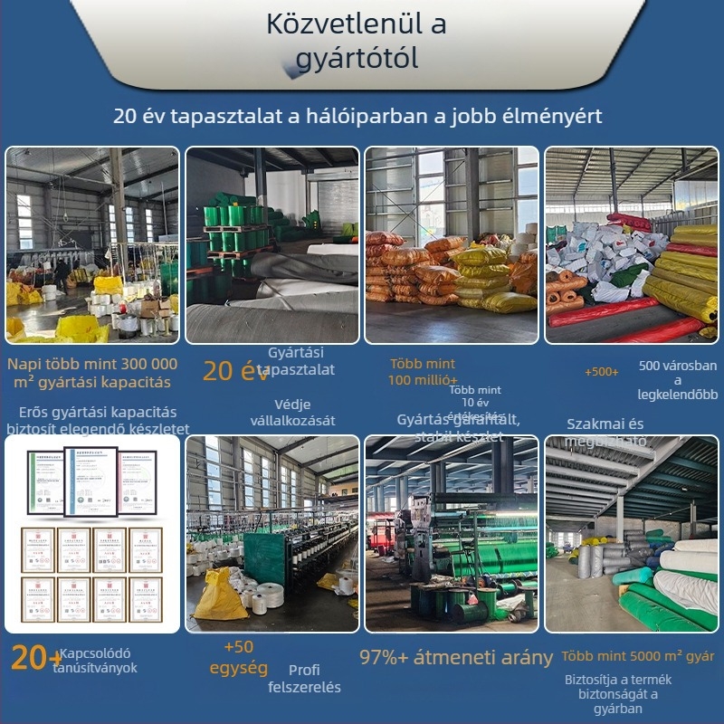 Poliészter hajózáró háló járművek és hajók számára, sűrű védő háló szén- és homoktelepek számára, öregedésgátló