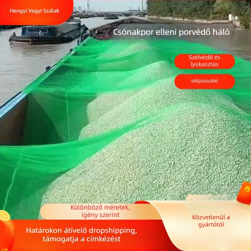 Poliészter hajózáró háló járművek és hajók számára, sűrű védő háló szén- és homoktelepek számára, öregedésgátló