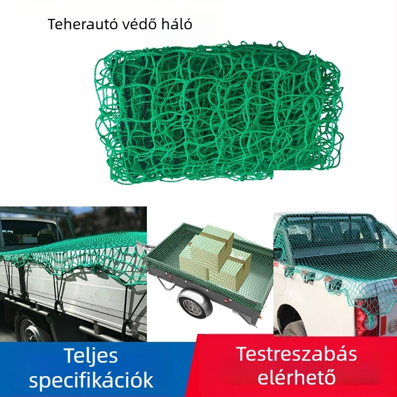 Junda poliészter teherautó védőháló — Típus: védőháló; Funkció: rakományvédelem; Anyag: poliészter; Alkalmazási terület: teherautók biztonsági hálója