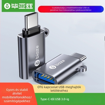 Type-C OTG USB 3.0 adapter Android telefonokhoz USB-A porttal, támogatja USB pendrive-okat, külső merevlemezeket és olvasókat, modell A24 P73