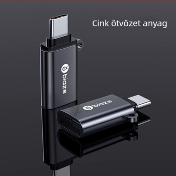 Type-C OTG USB 3.0 adapter Android telefonokhoz USB-A porttal, támogatja USB pendrive-okat, külső merevlemezeket és olvasókat, modell A24 P73