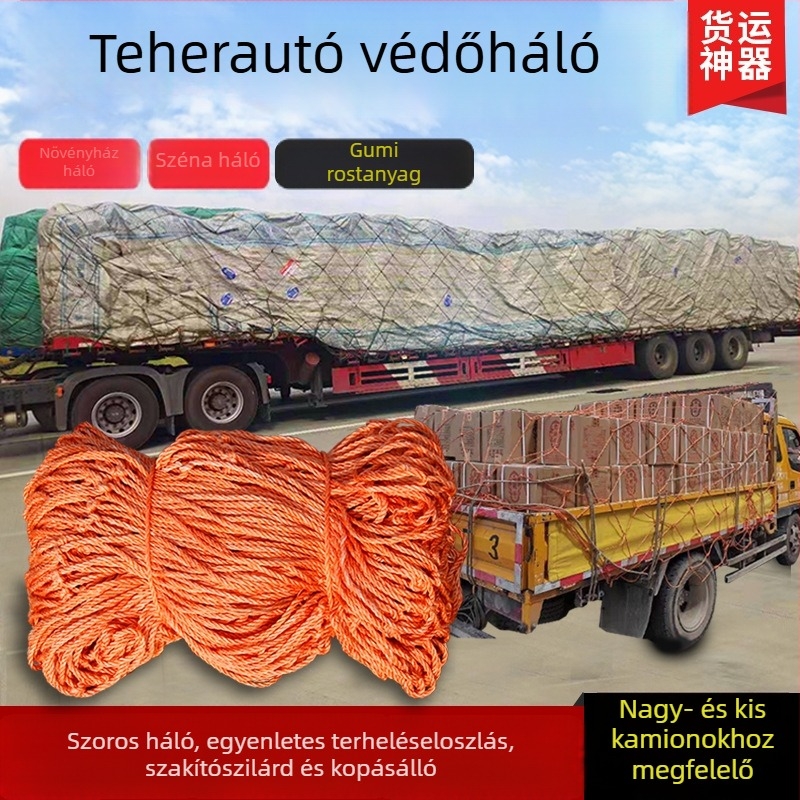 Nylon védőháló teherautók és üvegházak számára – megakadályozza a rakomány leesését, szélvédő üvegházakhoz; Márka Chengtong; Modell Truck network; Megfelelő nagy, közepes és kisméretű teherautókhoz