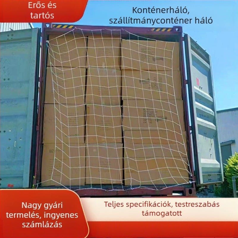 Szállítmány konténer háló - háló típus, poliészter, 6 mm kötél, teherbírás 300 kg