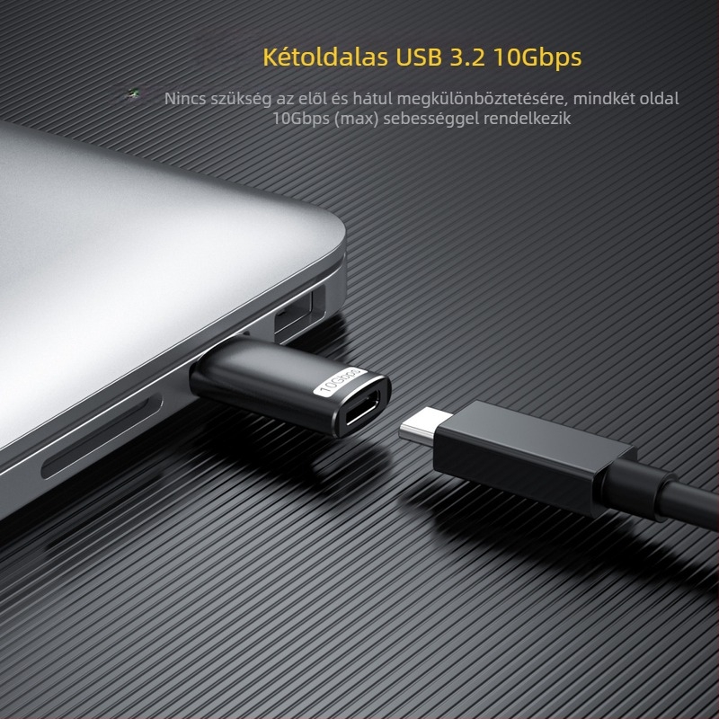 USB 3.2 Type-C OTG adapter, USB-C to Type-C, alumíniumötvözet, QS-009, 10Gbps