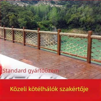 Dekoratív kötélháló mennyezeti és korláti részére, teherbírás 100 kg, kötél vastagsága 3–20 mm és háló szem méretei 4–15 cm, alkalmas dekorációra, mennyezetre és korlátra.