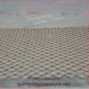 Dekoratív kötélháló mennyezeti és korláti részére, teherbírás 100 kg, kötél vastagsága 3–20 mm és háló szem méretei 4–15 cm, alkalmas dekorációra, mennyezetre és korlátra.