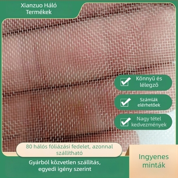 Üvegházi háló, 80 szemmel, kertben gyümölcsfák és szőlő számára, madár- és rovarvédelem, PE anyag, nyílás 80, élettartam 4–5 év