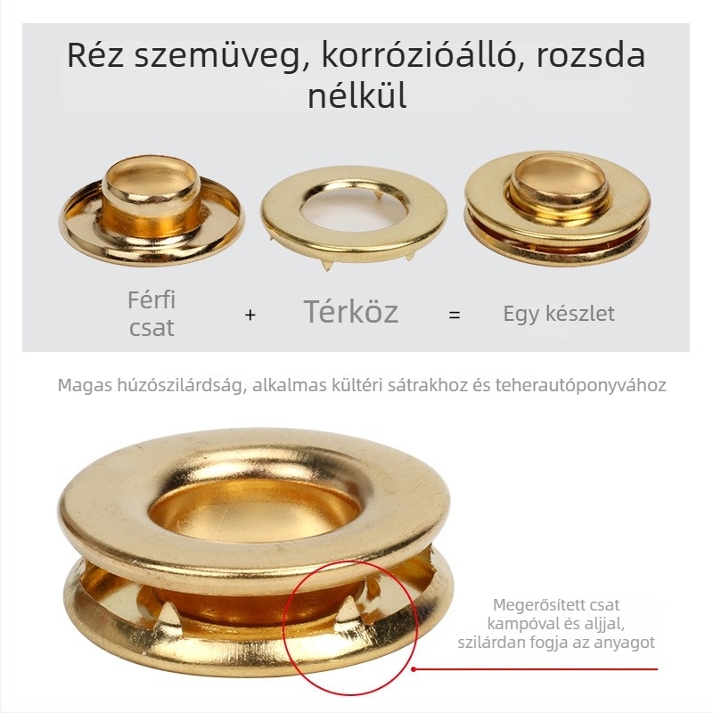 Sárgaréz szemzáró csat karmával, kör alakú forma, Rebecca márka, 35028849740-hez