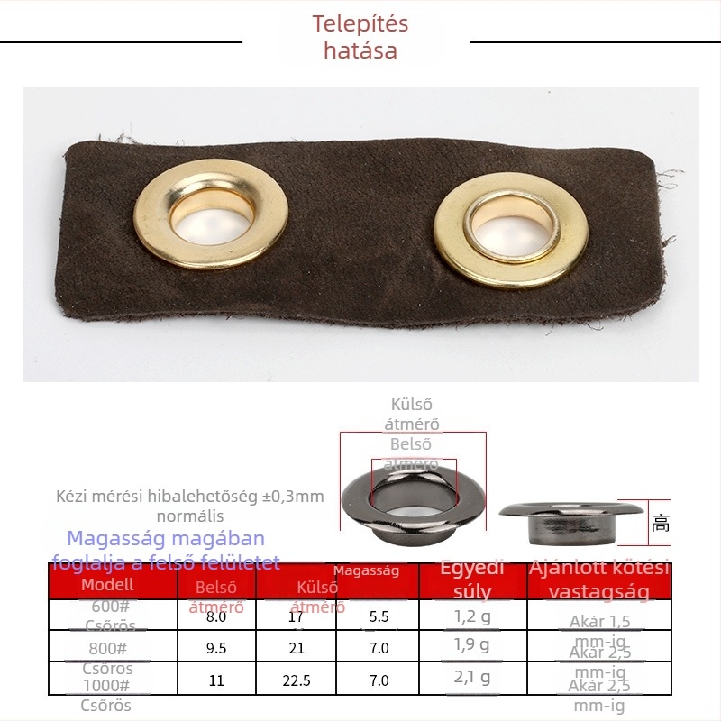 Sárgaréz szemzáró csat karmával, kör alakú forma, Rebecca márka, 35028849740-hez