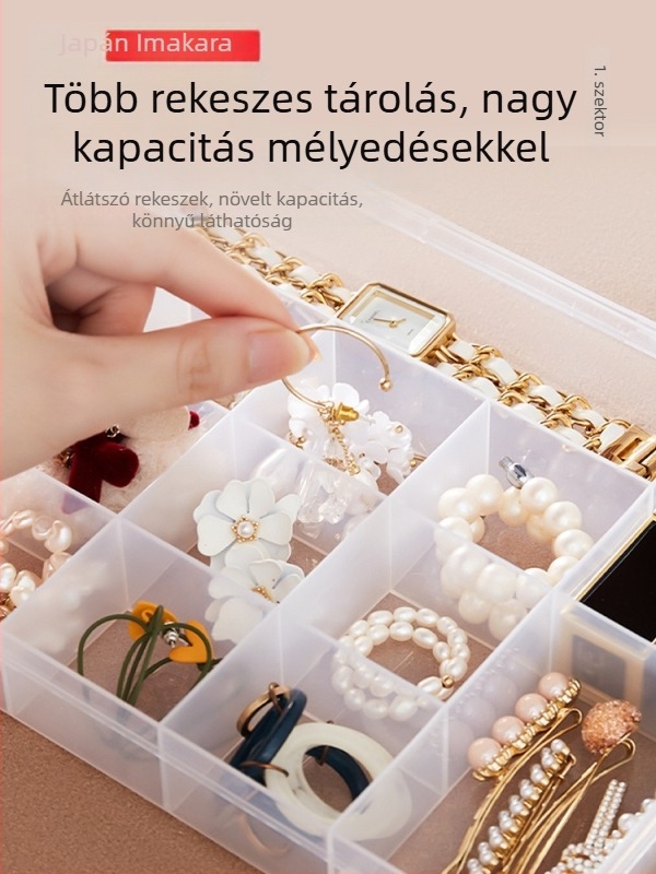 Fülbevalók tárolására szolgáló ékszerdoboz kockás mintával (Modell S-5529; Anyag: Műanyag; Használat: Autó; Stílus: Japán; Testreszabás: Igen)