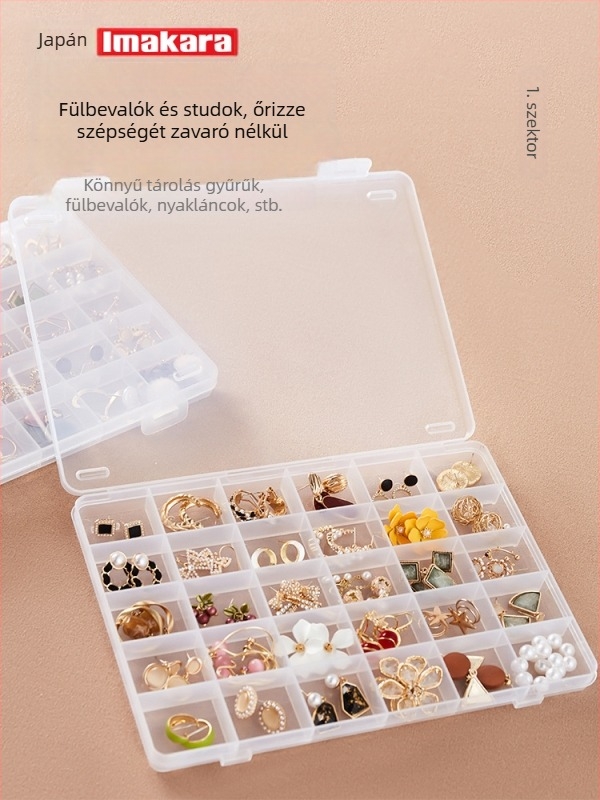 Fülbevalók tárolására szolgáló ékszerdoboz kockás mintával (Modell S-5529; Anyag: Műanyag; Használat: Autó; Stílus: Japán; Testreszabás: Igen)