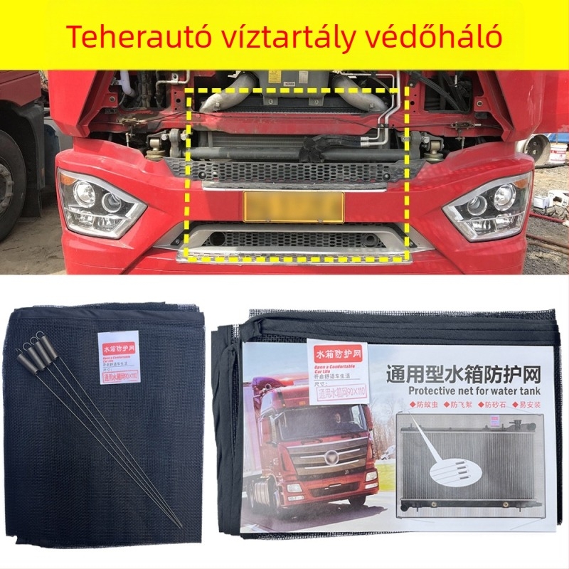 Kamion radiátor- és víztartályvédő háló, üvegszálas háló, Kirby márka, kompatibil nagy teherautókhoz (általános modell)