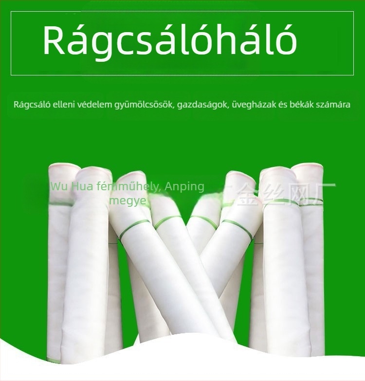 Nylon rovarvédő háló üvegházhoz és gyümölcsöskerthez, 20 mm szemnyílás, 1 mm drótátmérő, élettartam 10 év