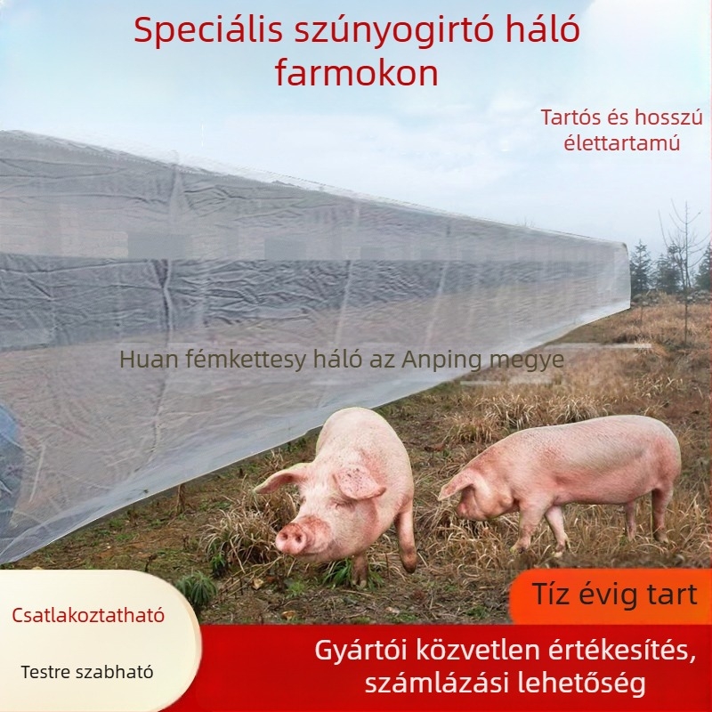 Nylon rovarvédő háló üvegházhoz és gyümölcsöskerthez, 20 mm szemnyílás, 1 mm drótátmérő, élettartam 10 év