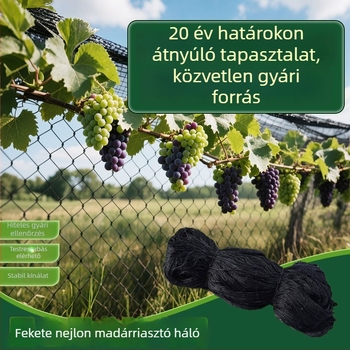 Erős fekete nylon madárvédő háló gyümölcsfákhoz és szőlőhöz, mezőgazdasági és akvakultúrás felhasználás