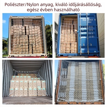 Konténervédelmi hálók — biztonsági védelem; anyag: poliészter és nylon; modell: konténerhálózat; egyedi igény szerinti testreszabás; konténerek zárására