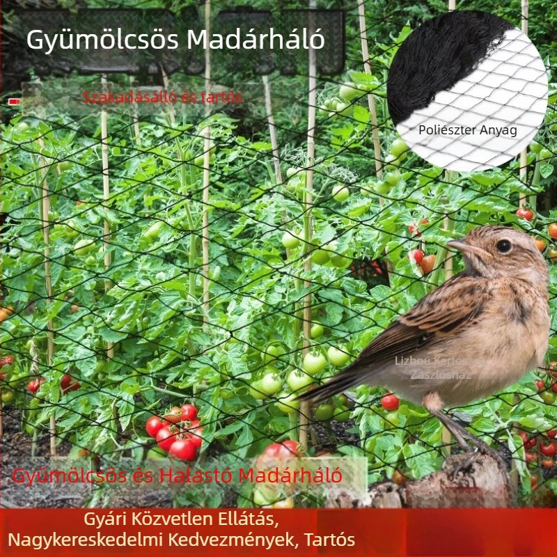 Madárriasztó háló gyümölcskertekhez, repülőterekhez és tavakhoz; szélálló és jégesőnek ellenálló