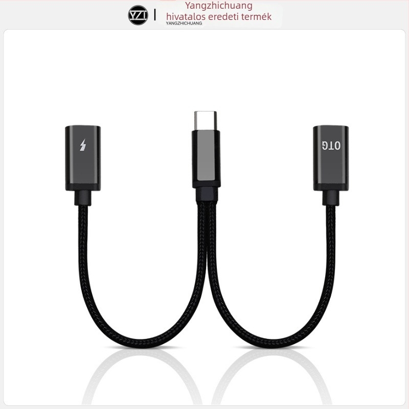 OTG USB-C 2-in-1 adapter Lavalier mikrofonhoz és fejhallgatóhoz – töltés és hang interfész Android Type-C készülékekhez