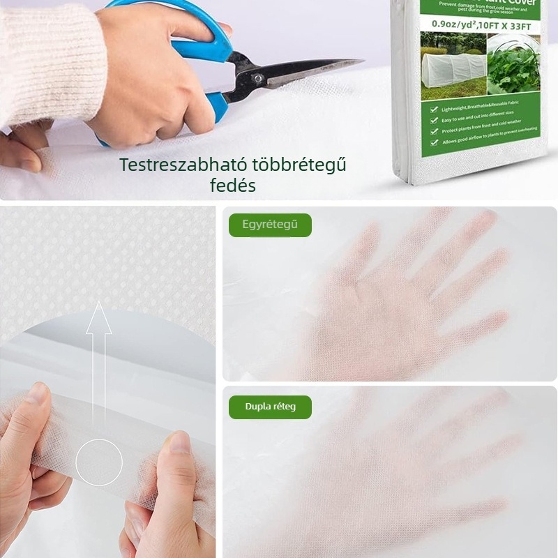 Fehér növényfagyvédő takaró, 30 g, nemszőtt anyagból, őszi-téli használatra