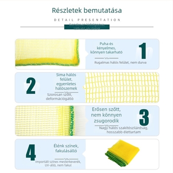 4 mm-es madárvédő háló növénytermesztéshez, sárga kockás háló gyümölcs- és zöldségtermesztéshez