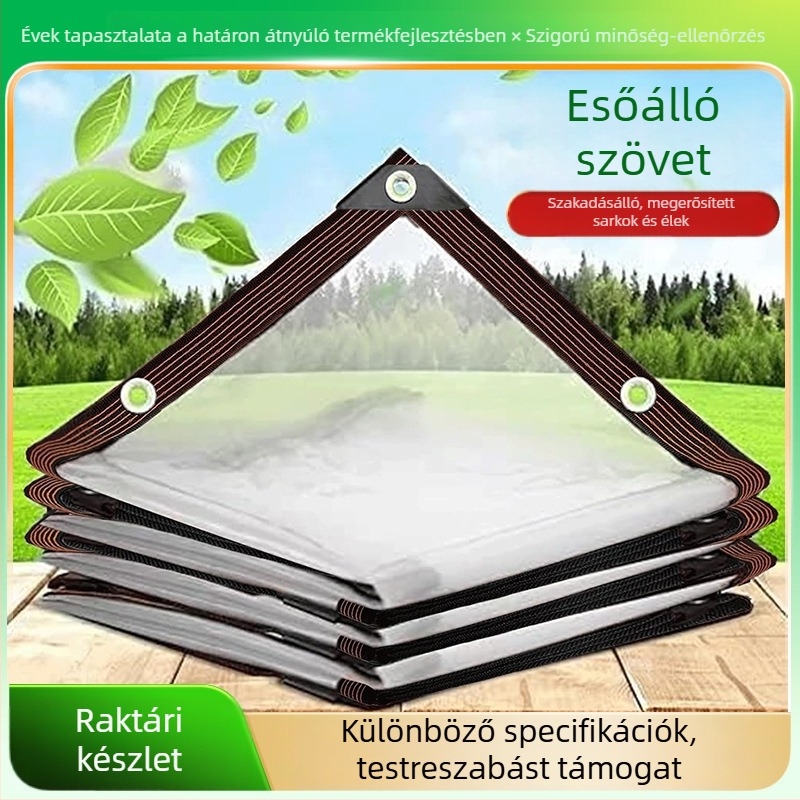 Átlátszó esővédő PE ponyva üvegházhoz, erkélyhez és növényekhez