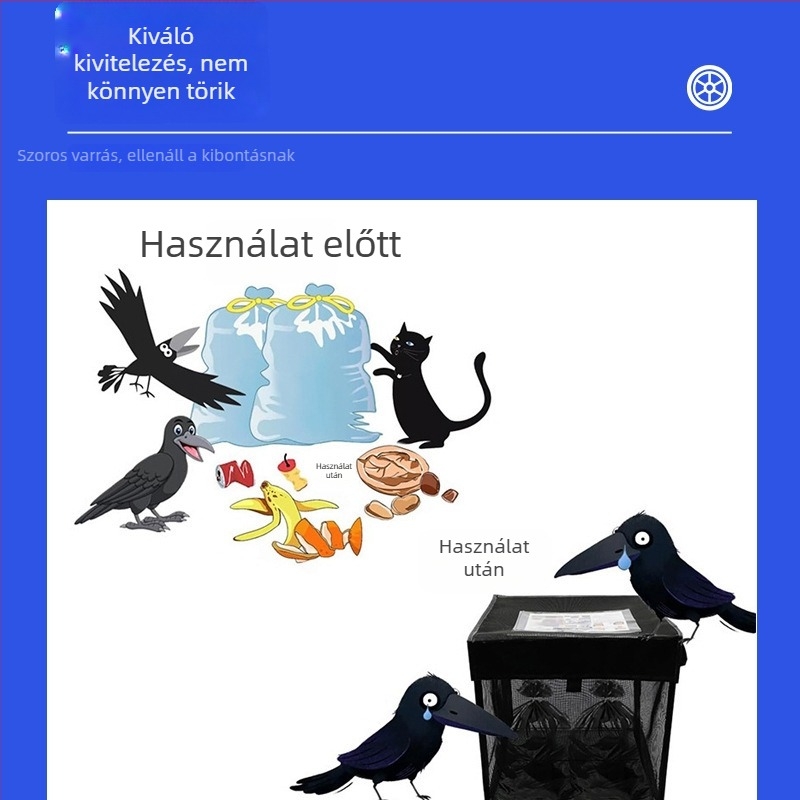 Átlátszó hálós tárolókosár – könnyű, hordozható; eredet: Jiangsu; márka: Booker; felhasználás: madár elleni szemeteszsák