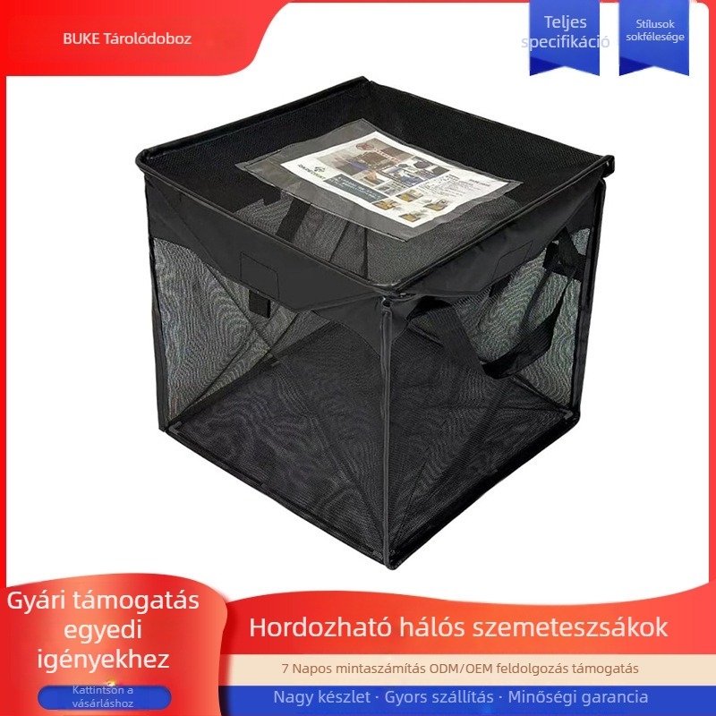 Átlátszó hálós tárolókosár – könnyű, hordozható; eredet: Jiangsu; márka: Booker; felhasználás: madár elleni szemeteszsák