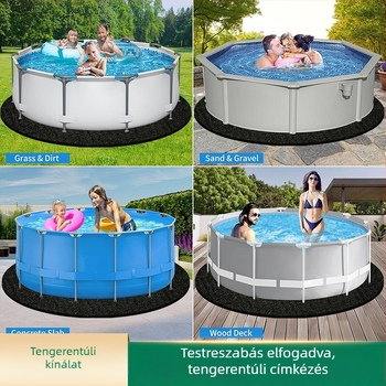 Kör alakú medencevédő matrac, geotextil réteg, szúrásálló, csúszásmentes