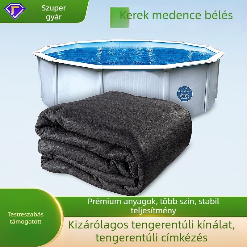 Kör alakú medencevédő matrac, geotextil réteg, szúrásálló, csúszásmentes