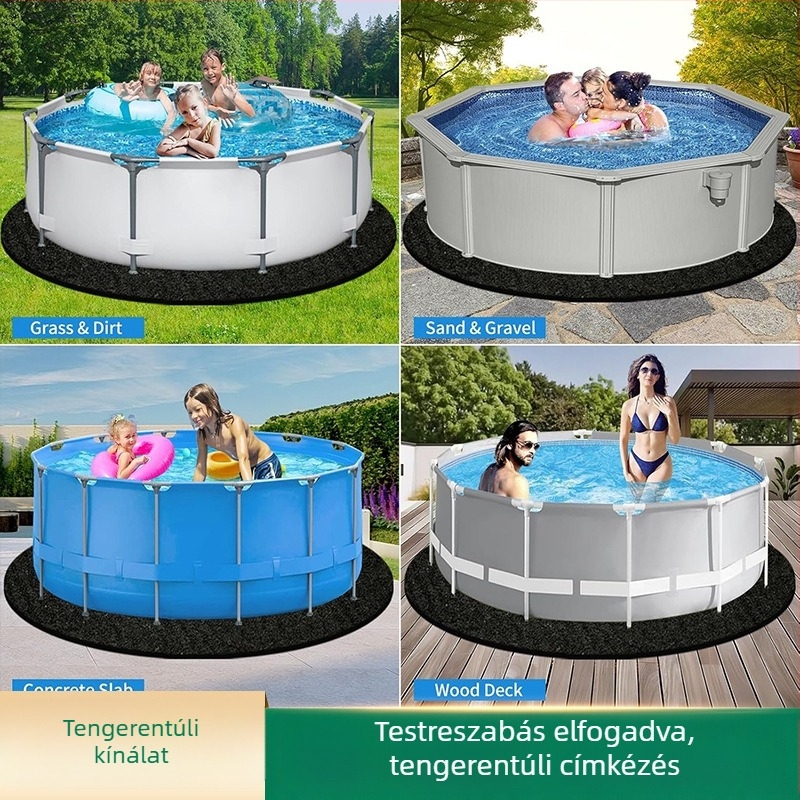Kör alakú medencevédő matrac, geotextil réteg, szúrásálló, csúszásmentes