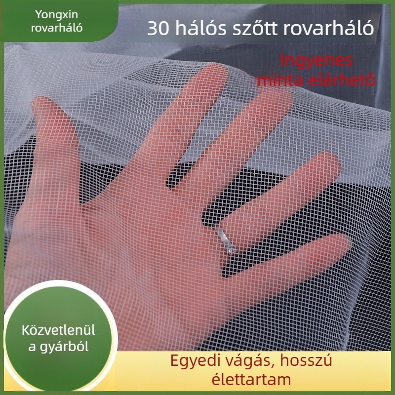 30-mesh rovarháló csavart szálból, gyümölcsösökhöz, kertekhez, üvegházakhoz és zöldségekhez (polietilén)
