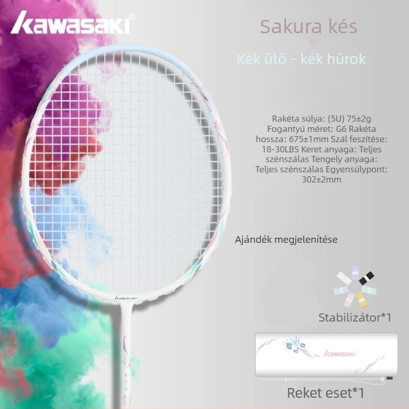 Kawasaki tollaslabda ütő – teljes szén, ultra könnyű, 75–79 g, közvetlen ütés, haladó amatőröknek