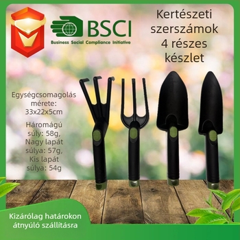 Jusen Műanyag kerti szerszámkészlet, 4 részes, virágültetéshez