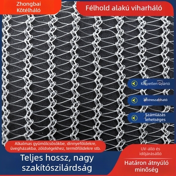 Félhold alakú jégeső elleni védőháló gyümölcsfákhoz, mezőgazdasági területekhez, üvegházakhoz és virágkertekhez