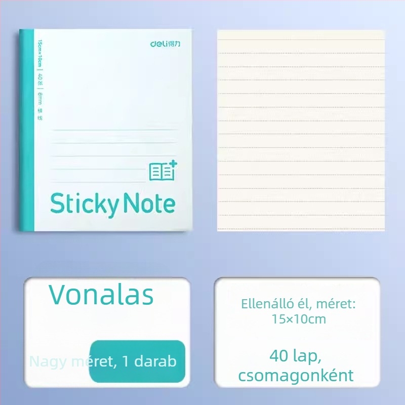 Deli hajtogatható noteszbővítő matrica, vízszintes rács, 400 lap/csomag