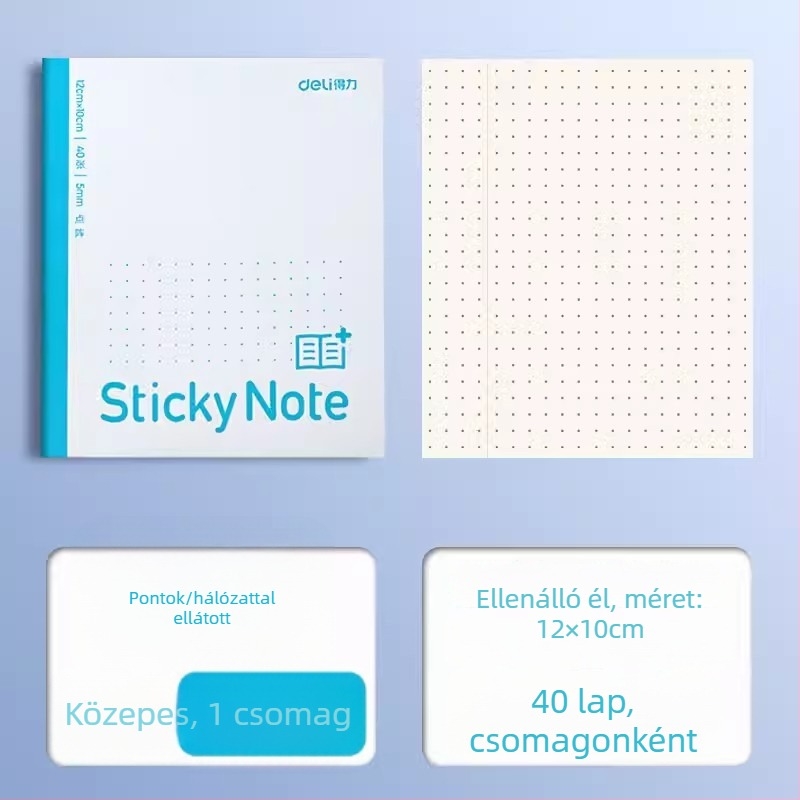 Deli hajtogatható noteszbővítő matrica, vízszintes rács, 400 lap/csomag