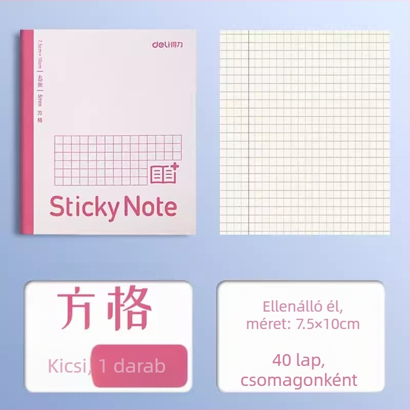 Deli hajtogatható noteszbővítő matrica, vízszintes rács, 400 lap/csomag