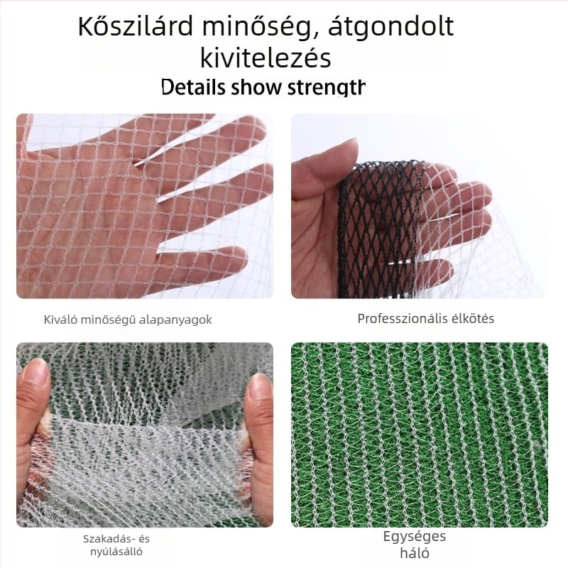 Jégeső elleni háló gyümölcsös- és mezőgazdasági területekhez, félhold alakú háló almák és szőlő védelmére, fehér romboid alakú védőháló