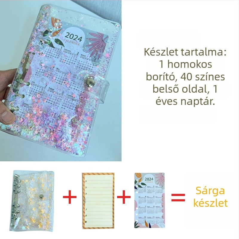 Kézzel vezetett napló átlátszó PVC borítóval, lazán kötött lapokkal, Dowling papír 100 g, 40 oldal