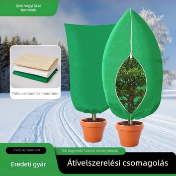 Vastag növényfagyvédő takaró cipzárral és húzózsinórral, porvédő védőhuzat gyümölcsfáknak és cserepes növényeknek, fagytól védő