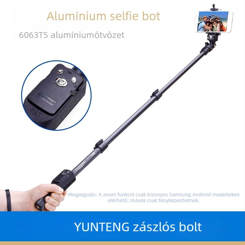 Bluetooth távirányítós selfie bot, YT-1288 modell, alumíniumötvözet, Yunteng