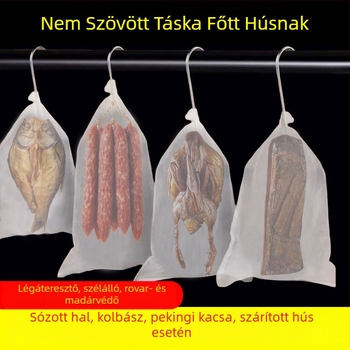 Rovarmentes hálós tasak baconhoz és kolbászhoz, nem szőtt anyagból, élelmiszer-tárolásra