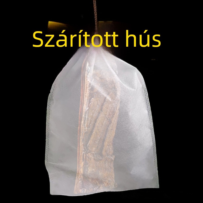 Rovarmentes hálós tasak baconhoz és kolbászhoz, nem szőtt anyagból, élelmiszer-tárolásra
