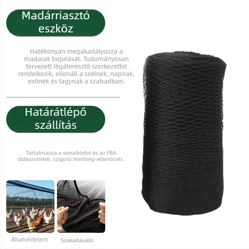Megvastagított baromfitartási háló, erkély macskaháló, nylon háló, madárvédő háló tavakhoz és gyümölcsösökhöz