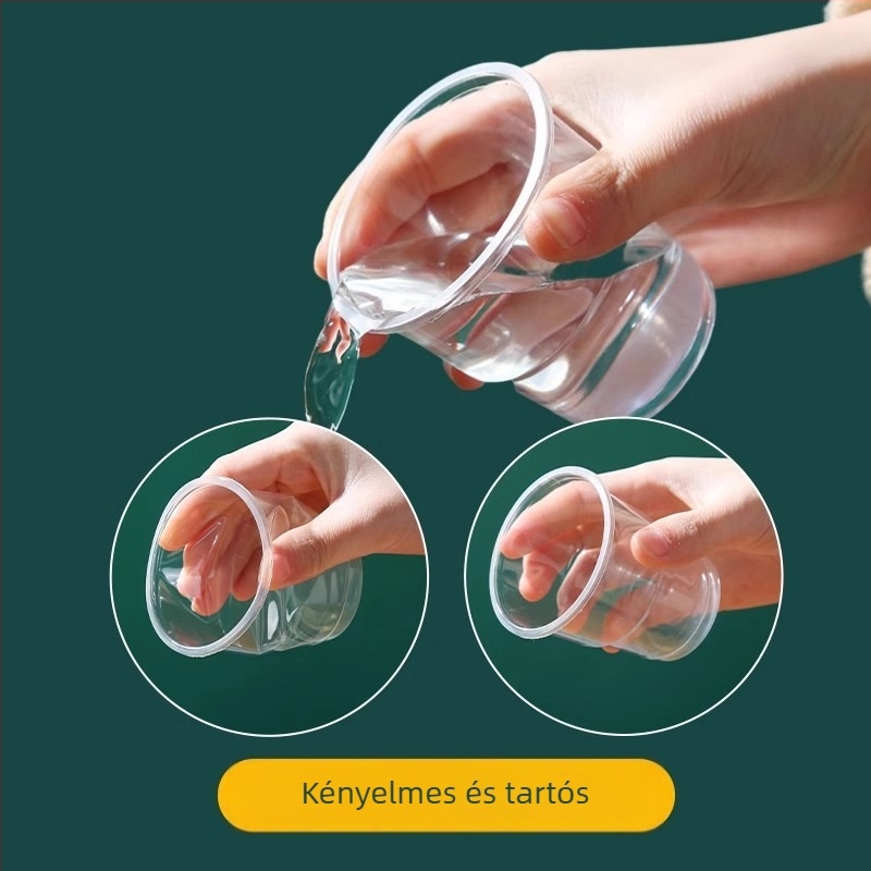 Egyszer használatos PP ovális pohár, 180 ml, 50 db-os csomag.