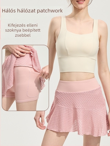 Beépített rövidnadrágos szoknya, magas derékkal a haskontrollért, gyorsan száradó és átlátszatlan; anyag: poliészter-spandex 97%/3%, bélés: nylon-spandex 80%/20%.