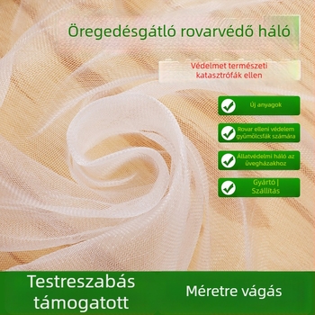 Üvegházi rovarháló zöldségekhez és gyümölcsökhöz, polietilén, 80-as háló, nyílások 10-100, huzalátmérő 10-17, élettartam 2-5 év