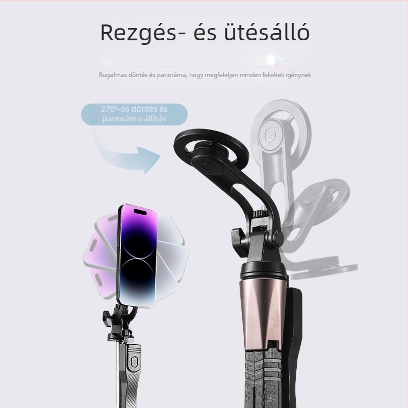 Selfie stick Bluetooth-szal és távirányítóval, rozsdamentes acélból, testreszabható
